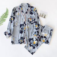Pijama Outono/ Inverno Novo 100% viscose calças de manga comprida