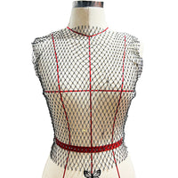 Sexy Mesh Crop Tops para mulheres