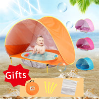 Barraca para bebês portátil com sombra para praia e piscina com proteção solar UV