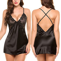 Camisola Sexy Feminina com Renda e Cetim