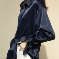 Moda outono/ inverno Camisa Social de Seda