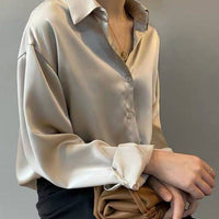 Moda outono/ inverno Camisa Social de Seda