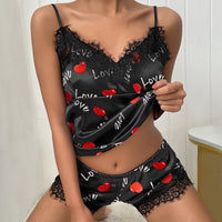 Camisola Sexy Feminina com Renda e Cetim