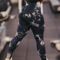 Legging feminina tie dye para academia sem costura