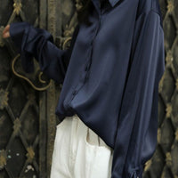 Moda outono/ inverno Camisa Social de Seda
