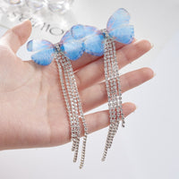 Brincos de Luxo borla longa de cristal