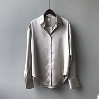 Moda outono/ inverno Camisa Social de Seda