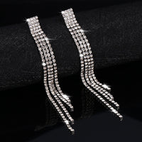 Brincos de Luxo borla longa de cristal