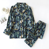Pijama Outono/ Inverno Novo 100% viscose calças de manga comprida