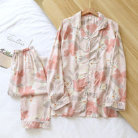 Pijama Outono/ Inverno Novo 100% viscose calças de manga comprida