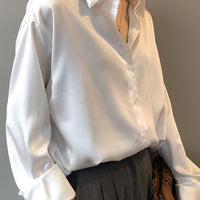 Moda outono/ inverno Camisa Social de Seda