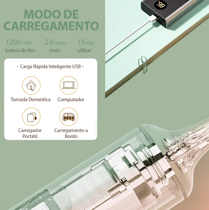 Escova Elétrica de Silicone 360° Rotativa Cabo Longo