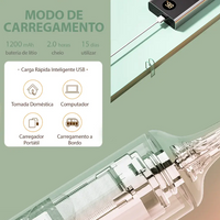 Escova Elétrica de Silicone 360° Rotativa Cabo Longo