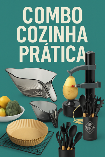 COMBO 1 COZINHA - OFERTA COM TOTAL DE 24 PRODUTOS PARA SUA COZINHA E CASA  MAIS PRÁTICA E SAUDÁVEL COM 43% DE DESCONTO