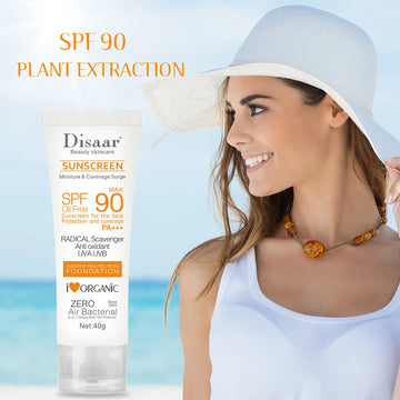 Protetor solar corporal e facial, para clareamento da pele, anti-envelhecimento e hidratante spf90