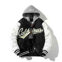 Jaqueta bordada vintage moda street com capuz