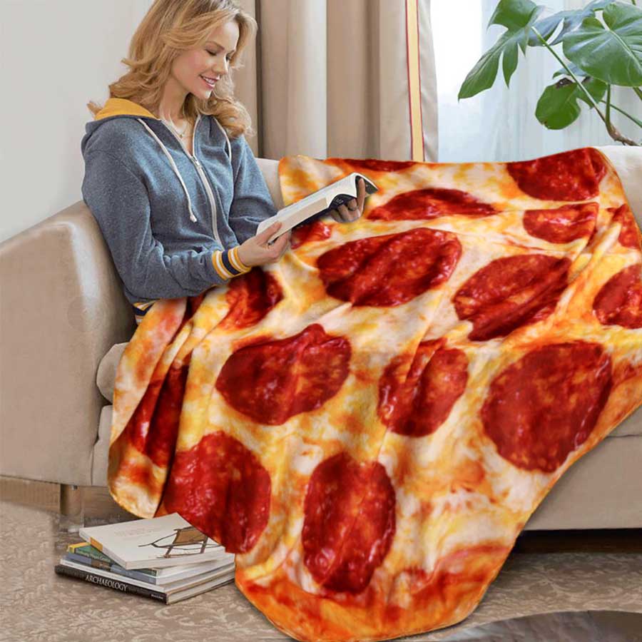 Cobertor de pizza coral quente WOSTAR  colcha de inverno