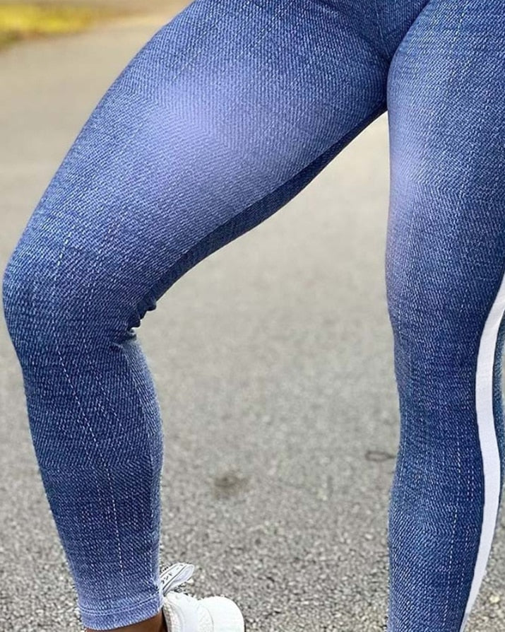 Lançamento 2023 Leggings levantamento do bumbum estilo jeans