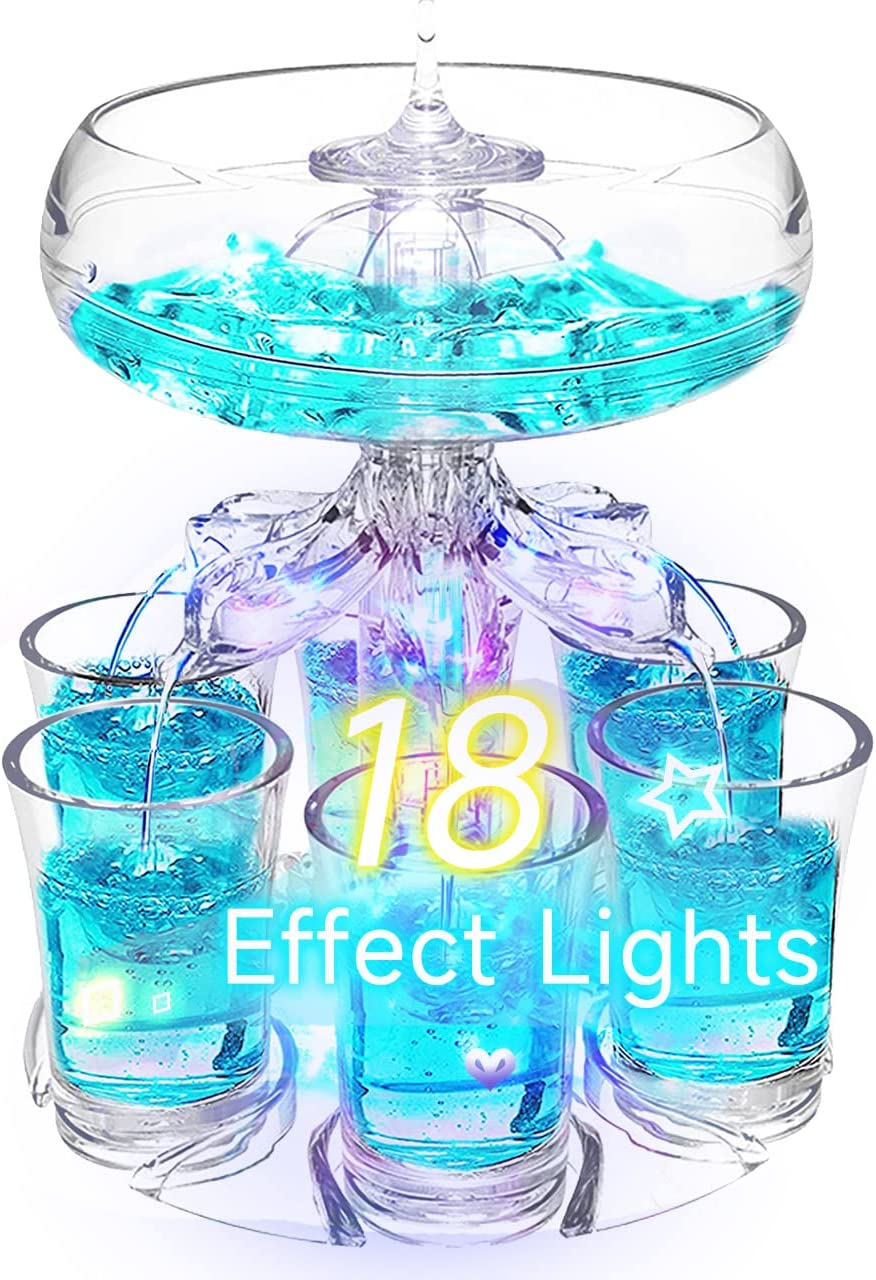 Lindo dispensador de Drink com 18 efeitos de luz  para 6 copos
