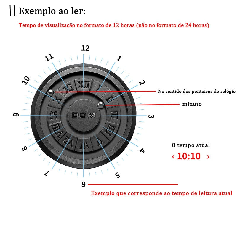 Relógio masculino com nova personalidade, ponteiro de rolagem criativo, força magnética, e à prova d'água