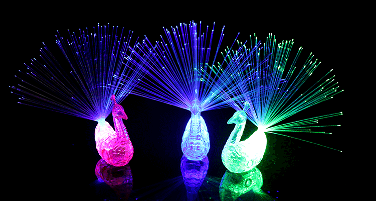 Pavão Luminoso em Led para decoração que brilham no escuro