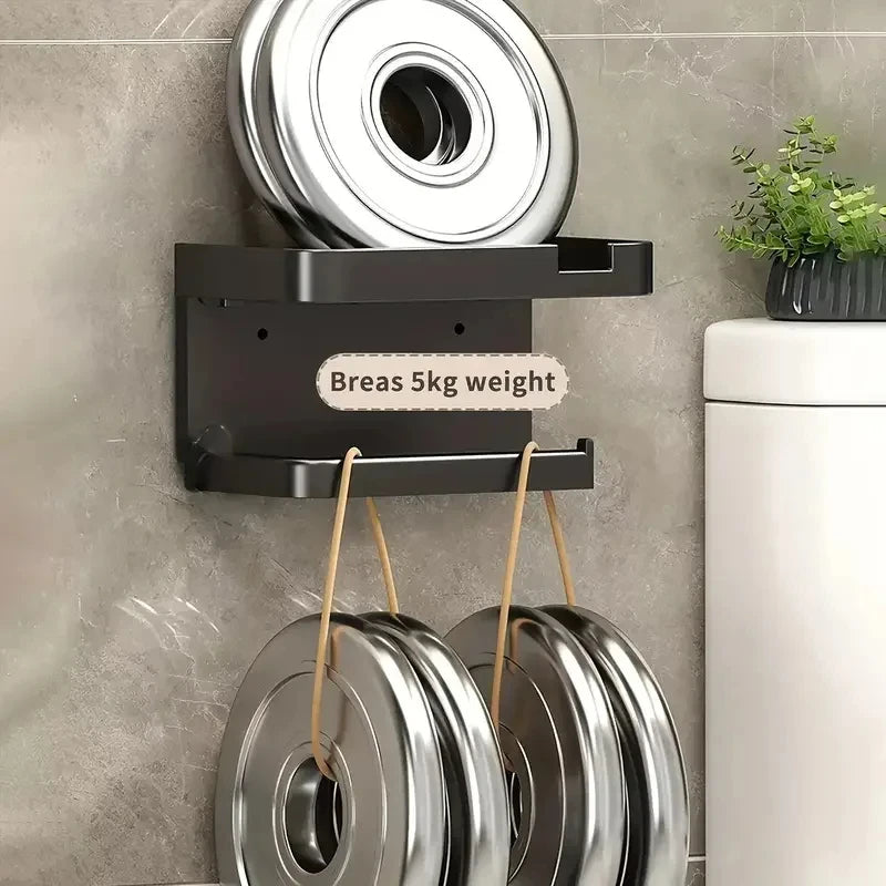 Suporte de papel higiênico de fácil instalação sem perfuração