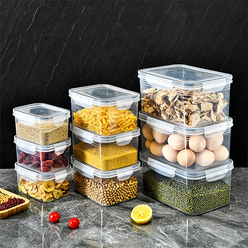 KIT COM 3 POTES - Organizador de geladeira Caixas de frutas e vegetais frescos com Cesta de drenagem