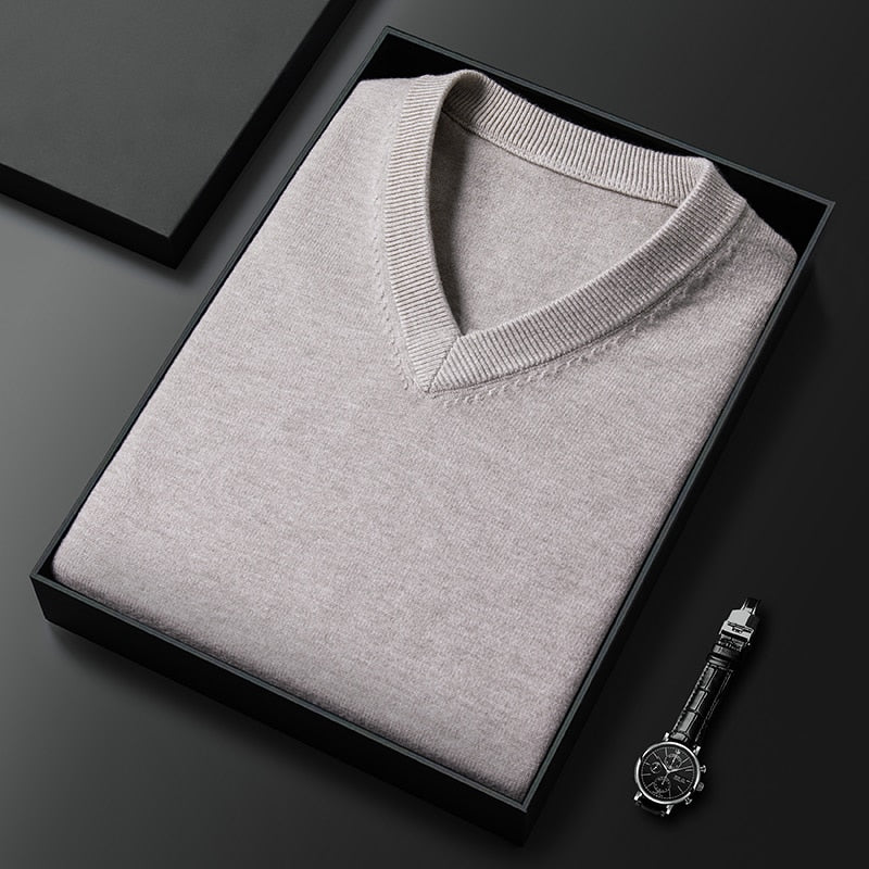 Colete de malha, pulôver grosso, estilo clássico, moda empresarial, alta qualidade