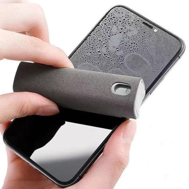 Conjunto de frascos de spray com Pano microfibra para limpeza de tela  2 em 1 para celular, ipad, computador, iphone , óculos e muito mais