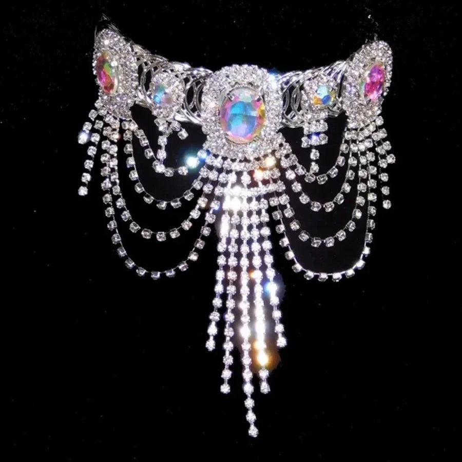 Crystal Tassel Arm Chain Bracelet Bridal Hand Accessories Belly Dance Designer Bling Rhinestone Bangle Anklet Dress Jewelry