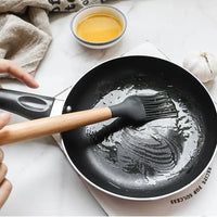 Conjunto com 12PCS Silicone Utensílios de Cozinha Antiaderentes Espátula Pá Batedores de Ovos com Cabo de Madeira