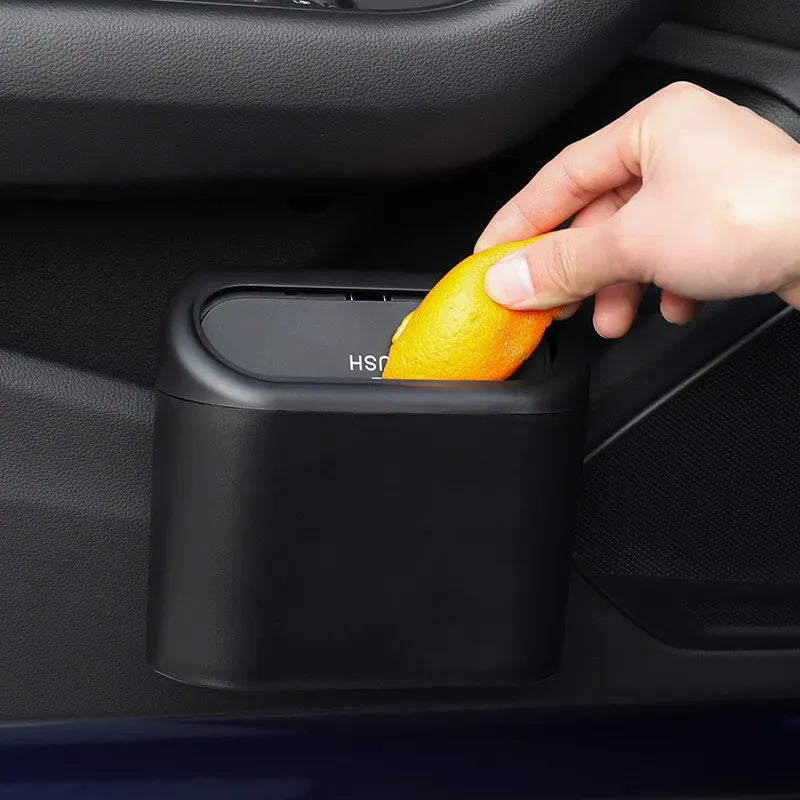 Lixeira Portátil para Carro Pendurável - Mini Lixeira Veicular com Tampa