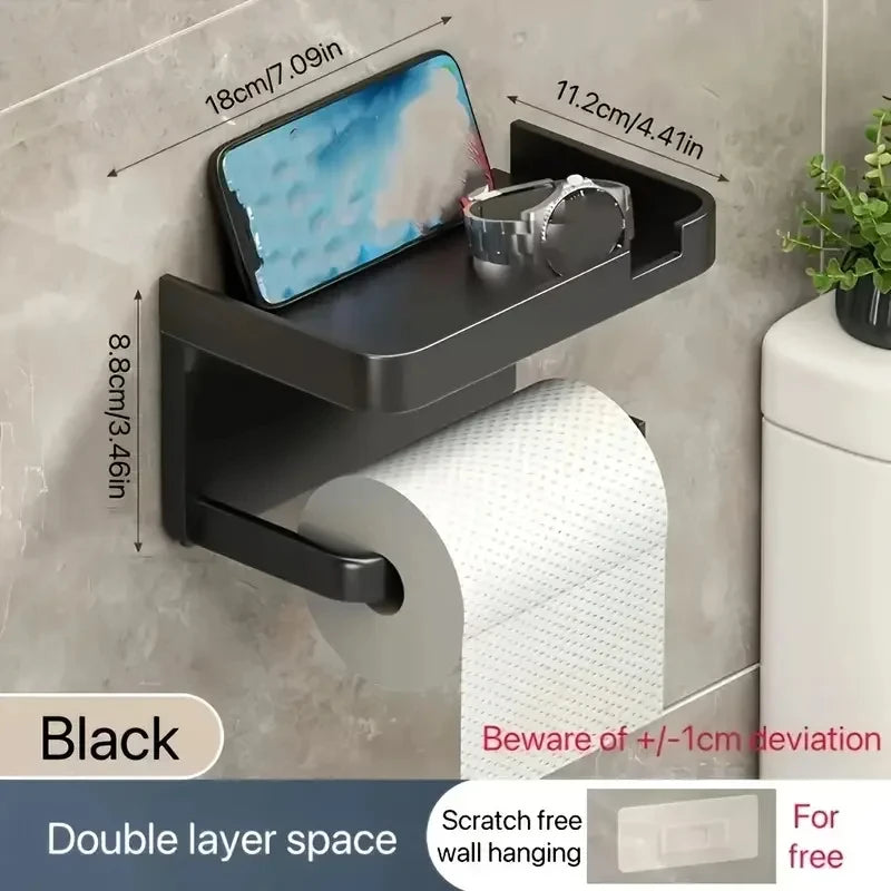 Suporte de papel higiênico de fácil instalação sem perfuração