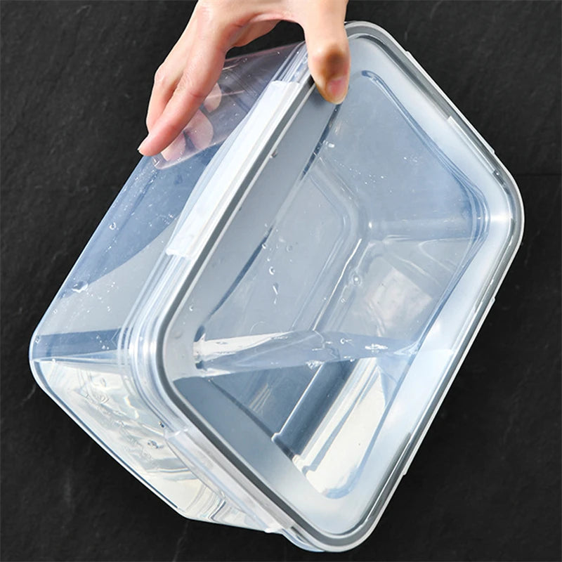 KIT COM 3 POTES - Organizador de geladeira Caixas de frutas e vegetais frescos com Cesta de drenagem