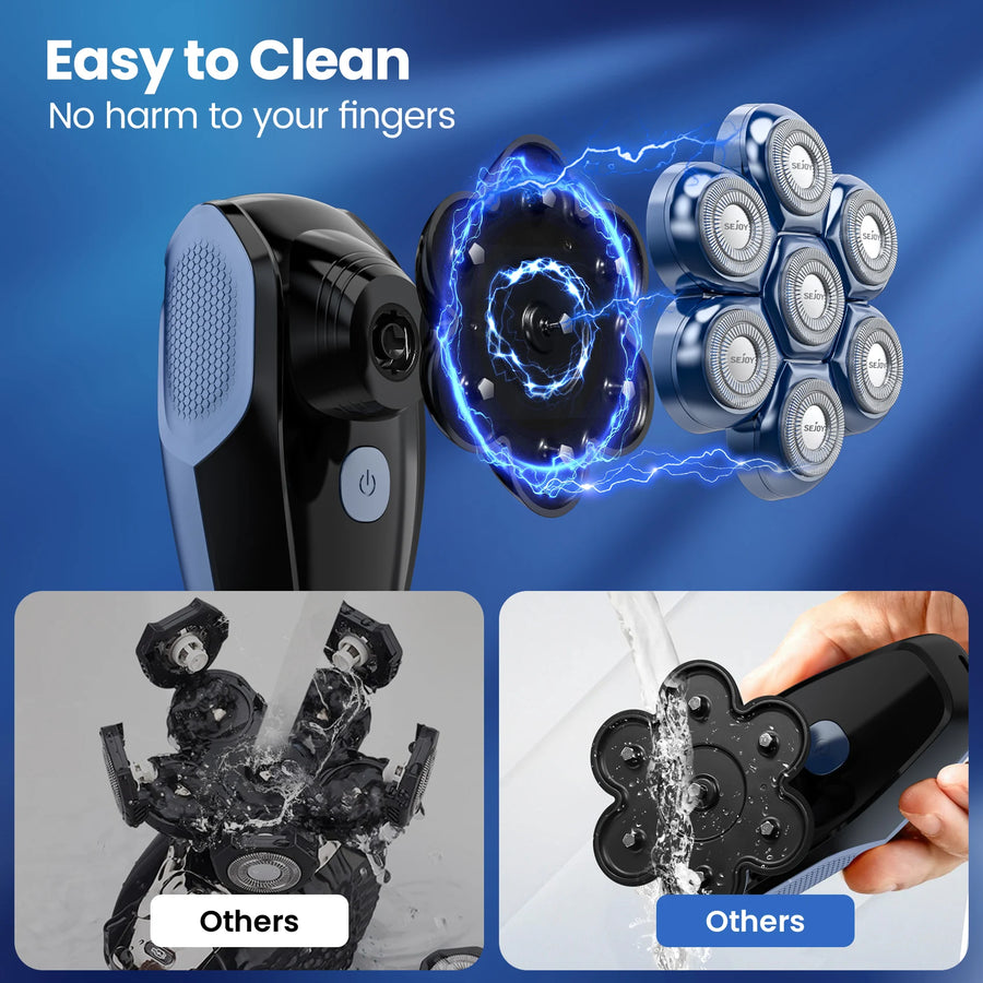 Novo e Revolucionário Barbeador elétrico 5 em 1 Multifuncional  7D flutuante à prova d'água