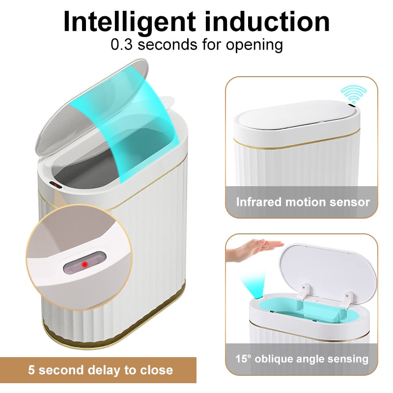 Lixeira automática e inteligente com grande capacidade com indução à prova d'água