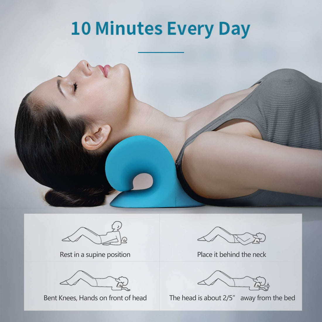Travesseiro para Relaxamento e  Alívio de Dores Coluna Cervical e Correção da coluna