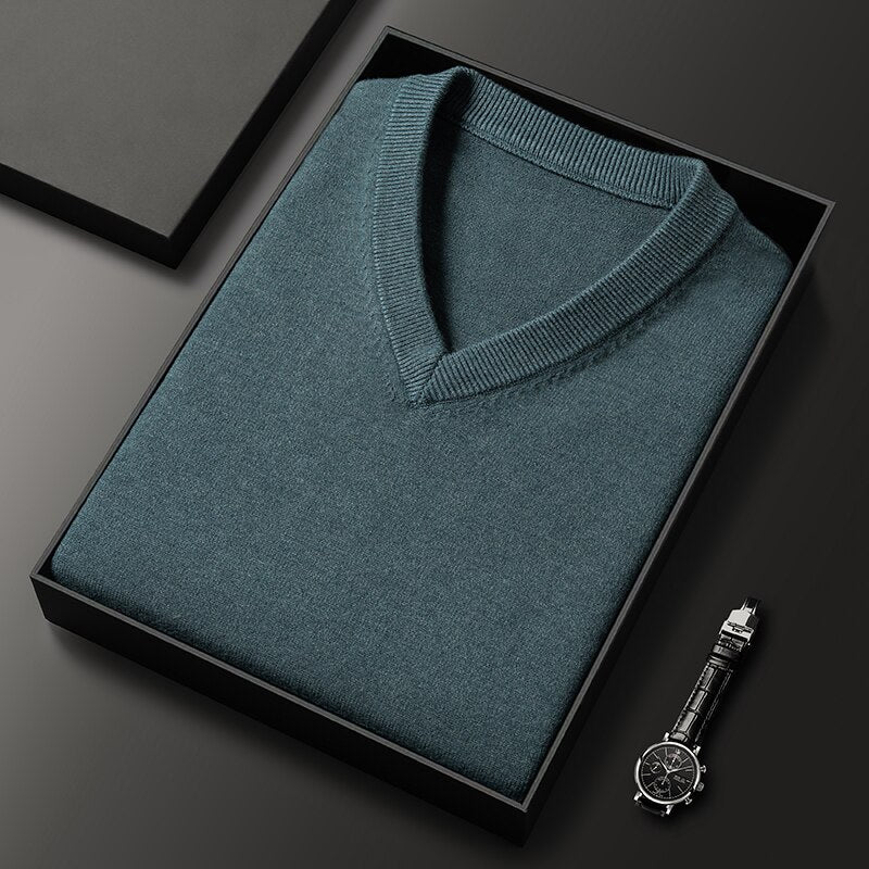 Colete de malha, pulôver grosso, estilo clássico, moda empresarial, alta qualidade