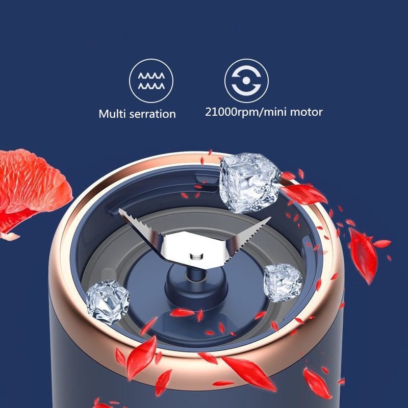 Espremedor Elétrico Portátil, Lâmina de Aço Inoxidável e Automático