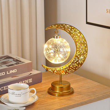 Luminária de modelagem de lua de ferro de LED de estilo decorativa