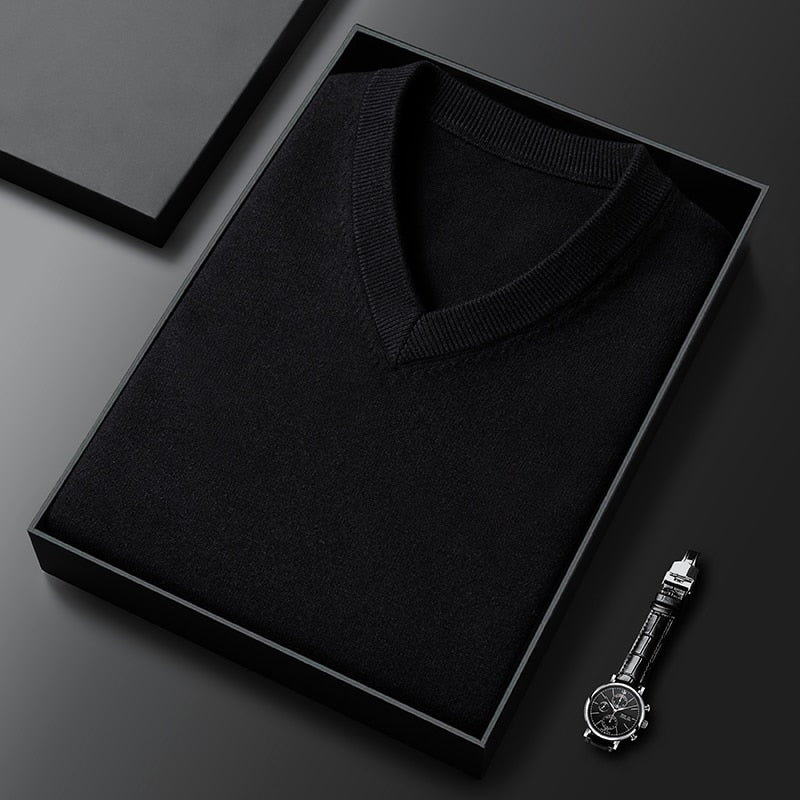 Colete de malha, pulôver grosso, estilo clássico, moda empresarial, alta qualidade