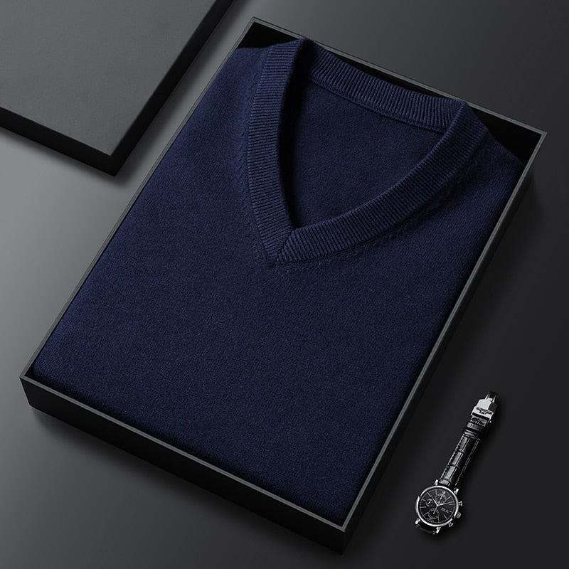 Colete de malha, pulôver grosso, estilo clássico, moda empresarial, alta qualidade