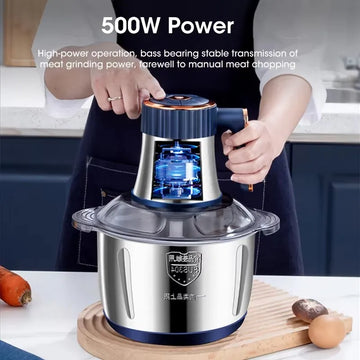 Moedor elétrico de aço inoxidável de carne, picador, triturador de vegetais, fatiadora, misturador doméstico, processadores de alimentos