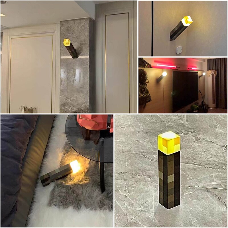 Tocha decorativa com luz em Led noturna carregamento usb com fivela 11 polegadas