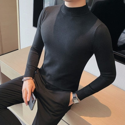 Pulôver clássico masculino de malha jumper