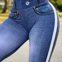 Lançamento 2023 Leggings levantamento do bumbum estilo jeans