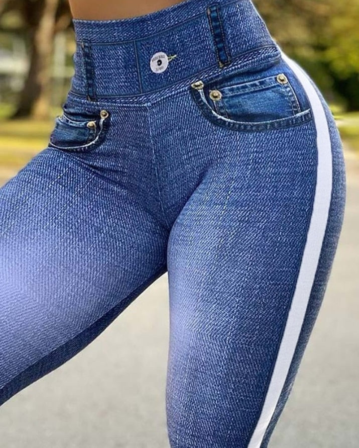 Lançamento 2023 Leggings levantamento do bumbum estilo jeans