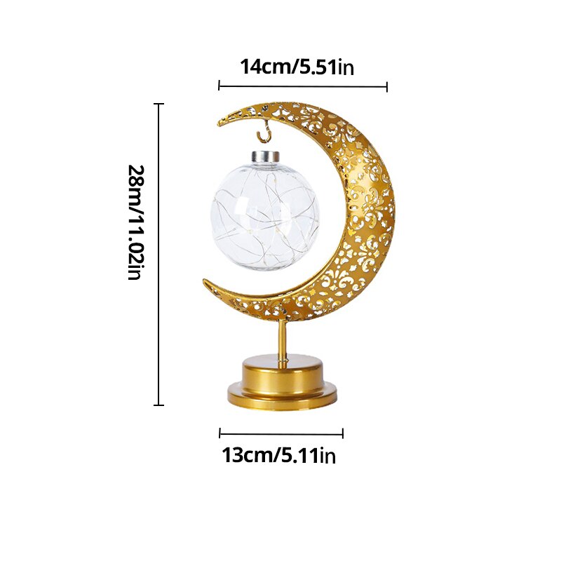 Luminária de modelagem de lua de ferro de LED de estilo decorativa
