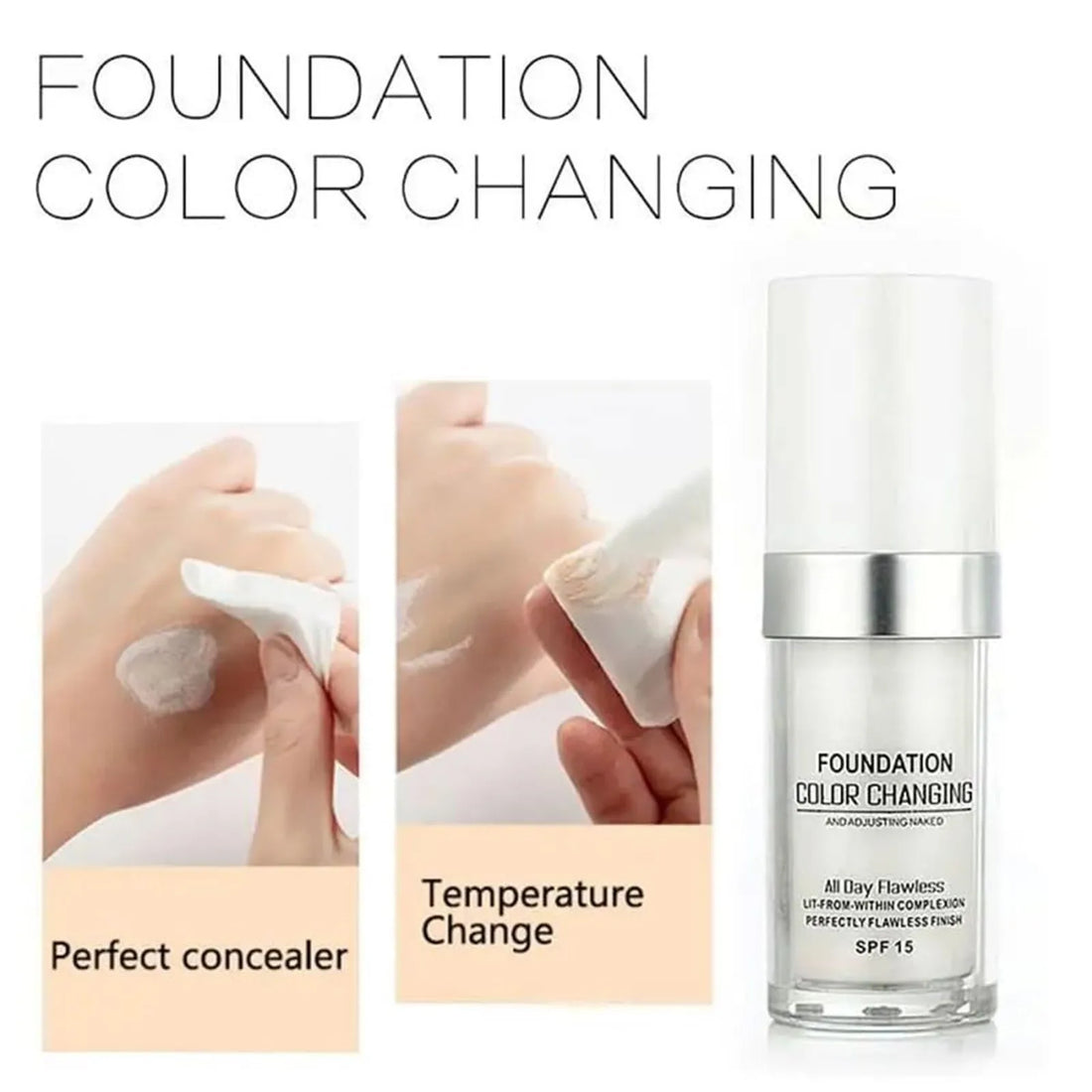 Recém Lançada no Brasil - Nova  Base Rejuvenescedora 30ml spf 15  que muda de cor, hidratante à prova d'água, leve de longa duração.