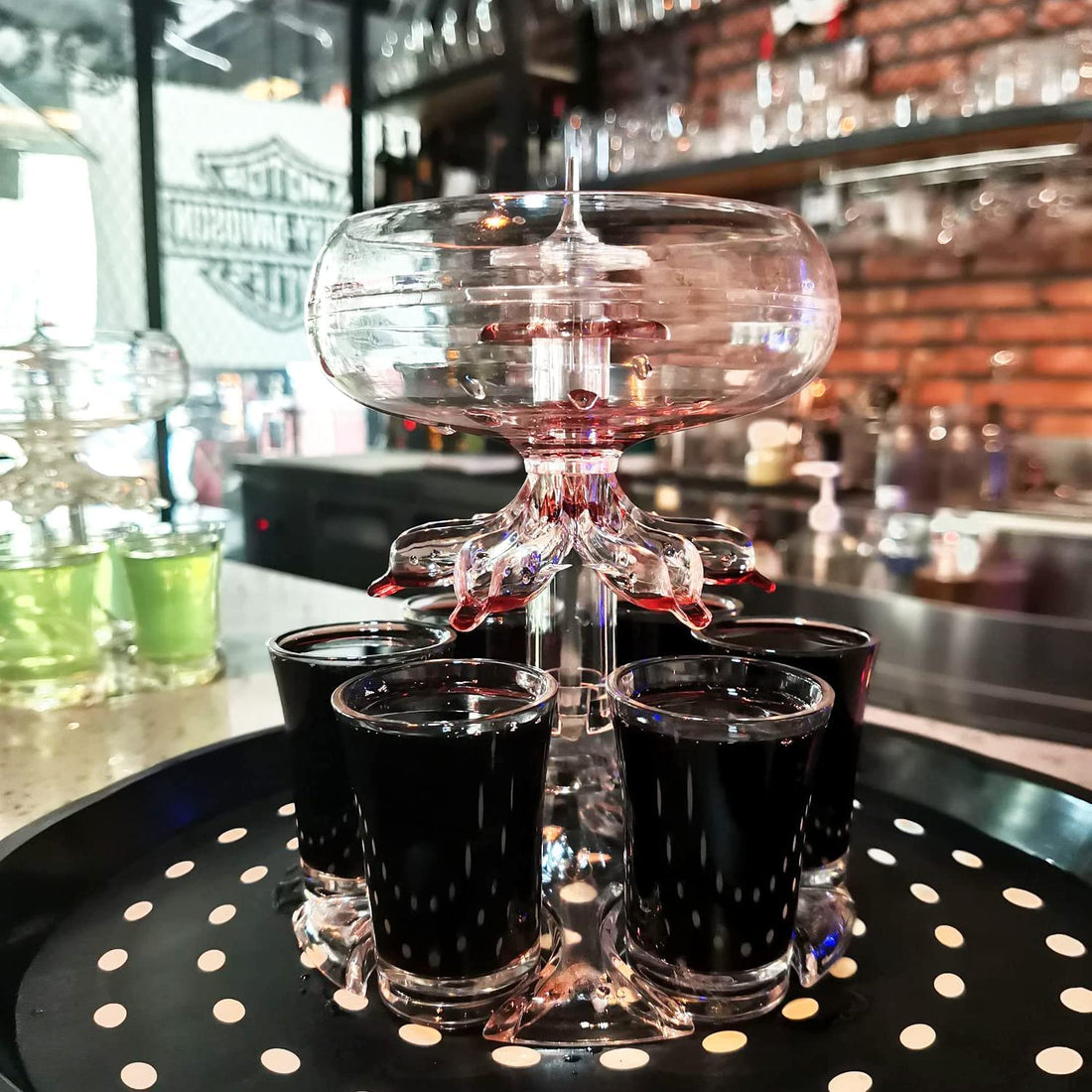 Lindo dispensador de Drink com 18 efeitos de luz  para 6 copos